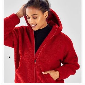 Fabletics Fleece Red Jacket Large Women’s